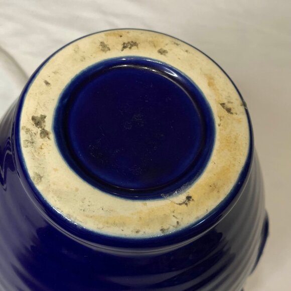 Vintage 80s Cobalt Blue Hobnail Covered Pot Crock Jar 9" - Picture 7 of 9